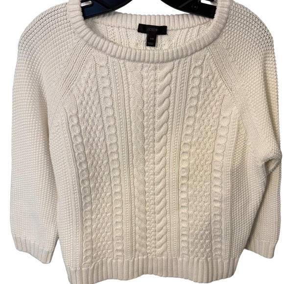 J. Crew Sweaters - J Crew Women’s Fishman’s Cotton Knit White Sweater Sz XXS